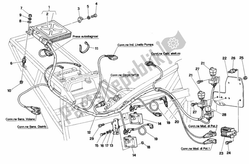 Tutte le parti per il Unità Di Controllo Motore del Ducati Paso 907 I. E. 1991